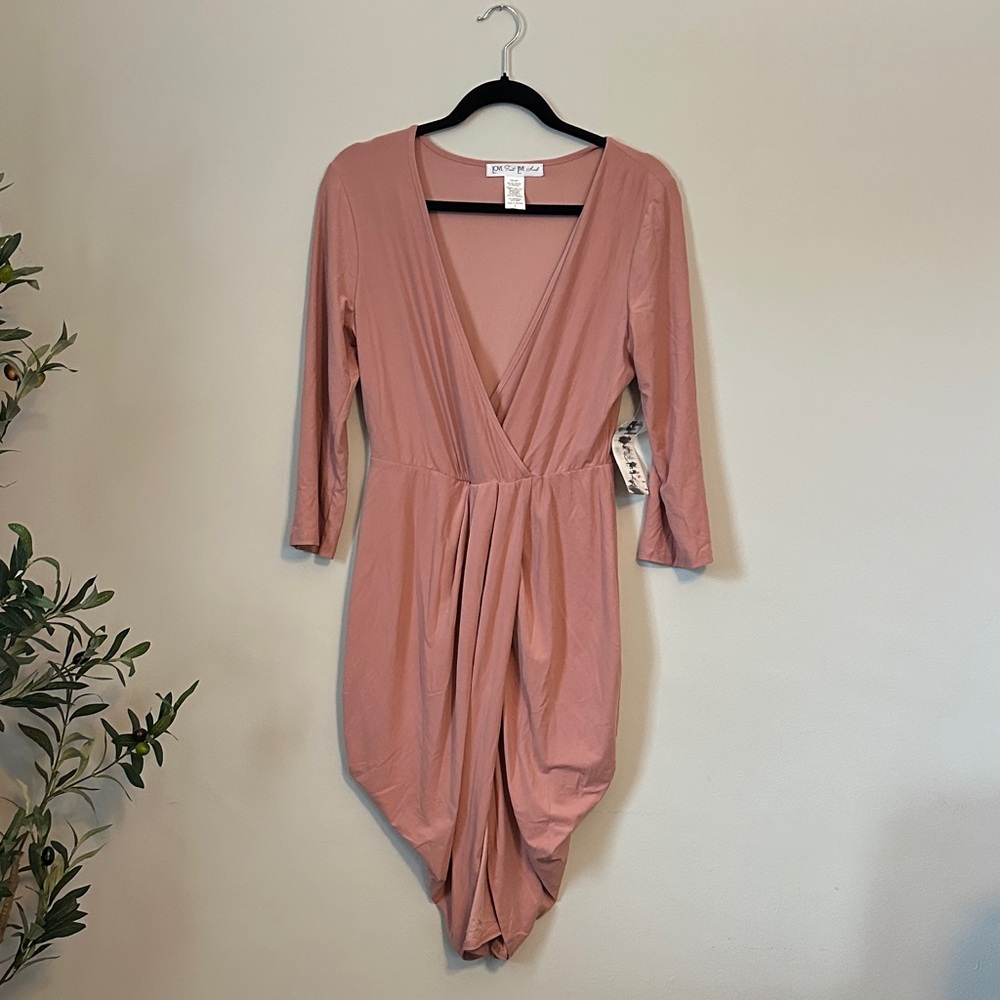 Elegant Pink Wrap Dress